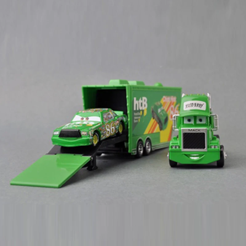 Disney Pixar Cars Toys 2 шт./лот No 86 Mack Truck & Small Car Chick Hicks 1:55 литые под давлением игрушки из