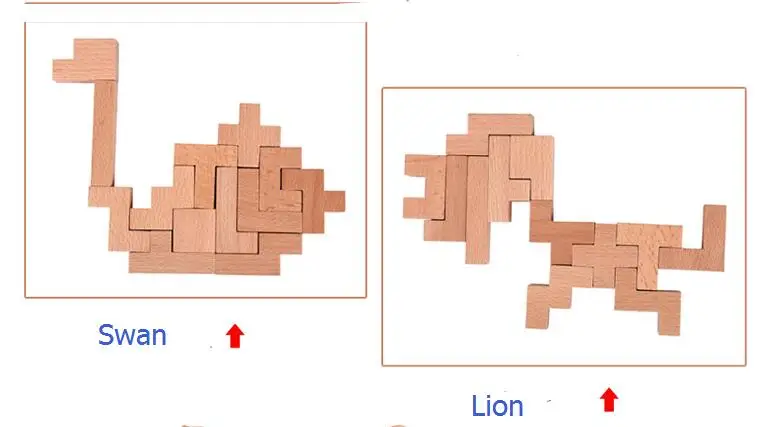 Новое качество IQ Деревянный Паззлы игра логический Логические Tangram для детей и взрослых