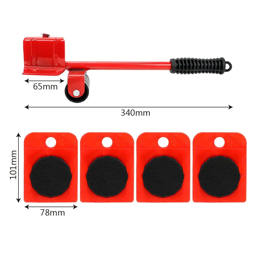 DIYWORK мебель транспорта подъемник тяжелые вещи перемещения ручные приборы комплект прочный 4 колесные Угловые движущей силой+ 1 Лом