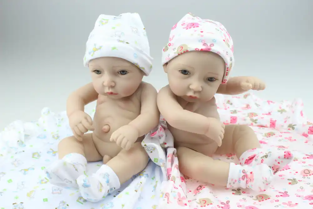 miniature silicone baby twins