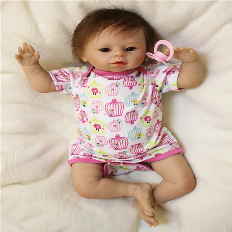 

19 inch 49 cm Silicone baby reborn dolls, doll reborn fashion dress adorable doll birthday gift holiday gift