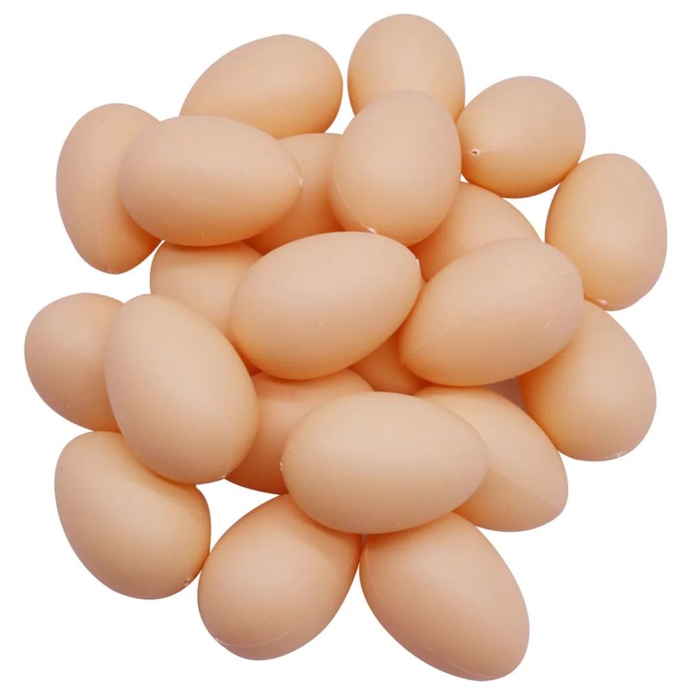 

100 pcs Small Fake Eggs 5*3.4cm Farm Animal Supplies Cages Accessories Guide Chicken nest Egg Kids Toys Painting Material