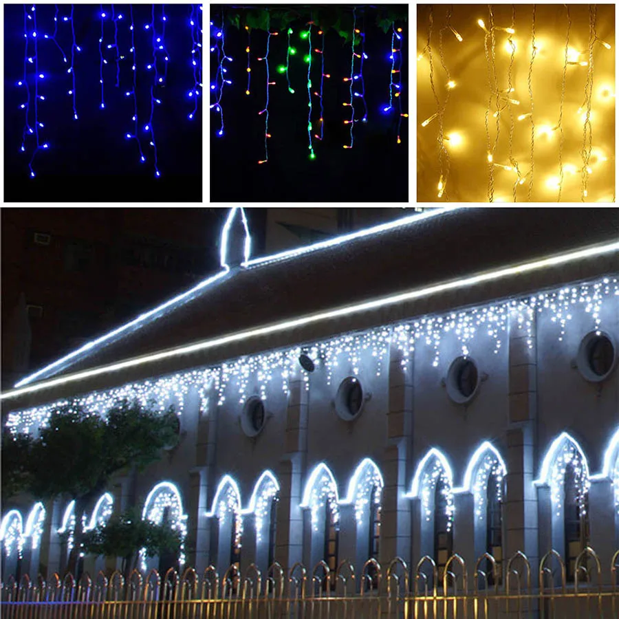 LED Curtain Icicle String Fairy Light 3-24M LED Christmas Garland Indoor Outdoor Party Garden Stage Decorative Lights 110V 220V (33)