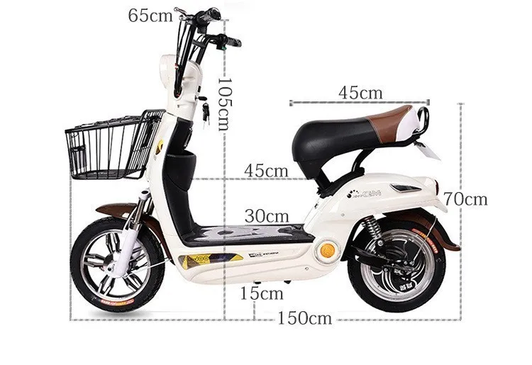 Cheap Electric Vehicle Adult Two Round Electric Power Bicycle Mini A Storage Battery Car New Pattern Electric Bicycle Mocha 2