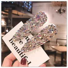 1 шт. металлические супер флэш Стразы утконоса клип Полный алмаз челка клип шпилька для взрослых боковой зажим G0402