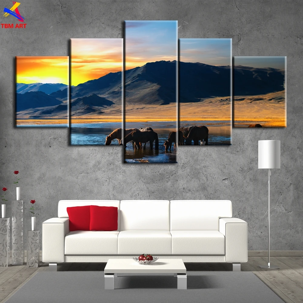 Indiana Mountains Picture Spray Canvas Painting Wall Art for Living