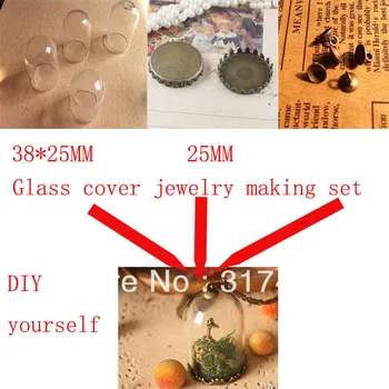 

Freeshipping!! NEW!!! 38* 25mm Glass Cover Vial Glass Bulb& Base Pendant&Cap Connector DIY jewelry Pendant
