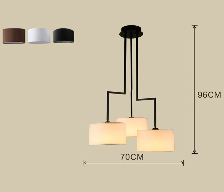 Современный минимализм светодиодная Люстра для гостиной неправильный блеск E27 ткань оттенков люстра освещение, лампа для установки в помещении светильники - Цвет абажура: 3 light dia70 H95cm
