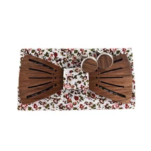 Брак деревянная Бабочка для Деревянный для взрослых с бантом галстук, шейный платок и запонки фатиновой юбкой и бантом Формальное Повседневное Бизнес галстук нагрудный платок