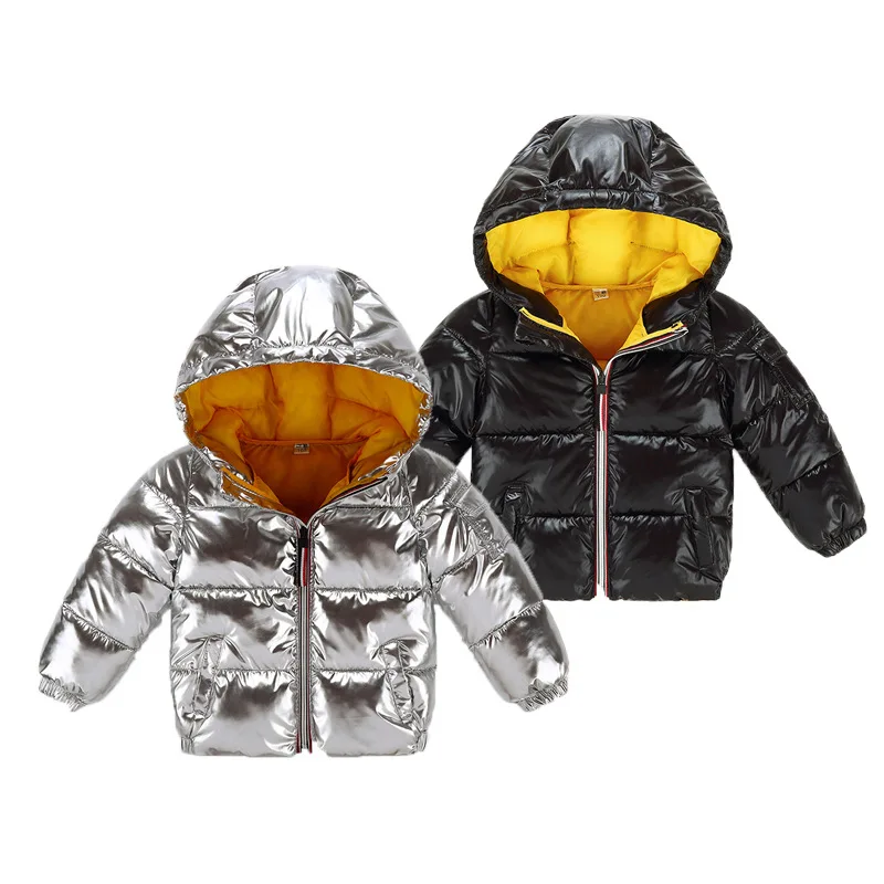 

Children Winter Jacket for Boys Girls Silver Clothing Baby Girl Clothes Kids Hooded Padded Warm Parka Boys Waterproof Overcoat