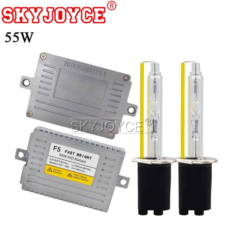 SKYJOYCE AC 55 Вт F5 Быстрый Яркий балласт 55 Вт 5500 к D2H HID ксеноновый комплект автомобильных фар ксенон H1 H3 H11 9005 9006 9012 H7 55 Вт ксеноновый комплект