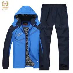 Тан Прохладный 2019 бренд мужской размер L ~ 6XL зимняя куртка мужчины sportsuit спортивной одежды мужчин костюм Толстовка парка с капюшоном пальто