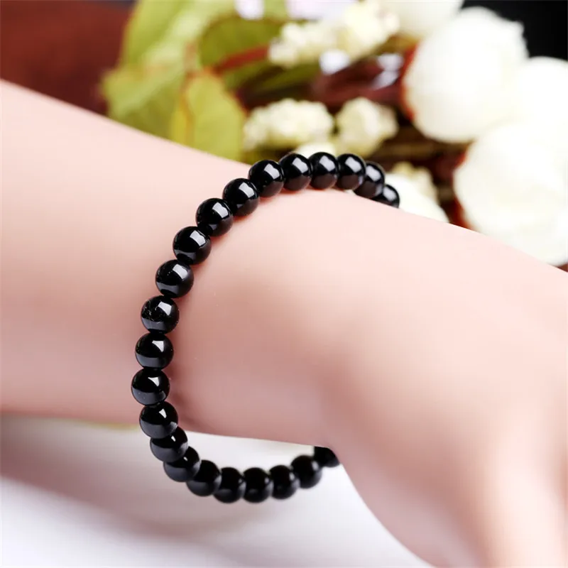 

Bruce Accept Drop Shipping Natural 6mm Black Tourmaline Bracelet Healing Crystals Protection-Emotional Stability-Grounding