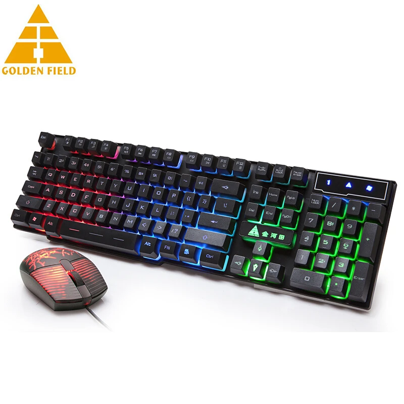 Golden Field Wired Keyboard And Mouse Combo Simutaneous Mechanical