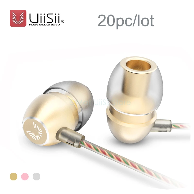 

20pc/lot UiiSii HM7 In-ear HiFi Metal Headphones Perfume Stereo Bass Earphone with MIC for Samsung For iPhone PC MP3 Wholesale