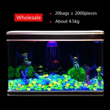 Светящиеся камни Разноцветные Украшения для сада Светящиеся в темноте украшения для аквариума 4,5 кг/2000 шт H1103