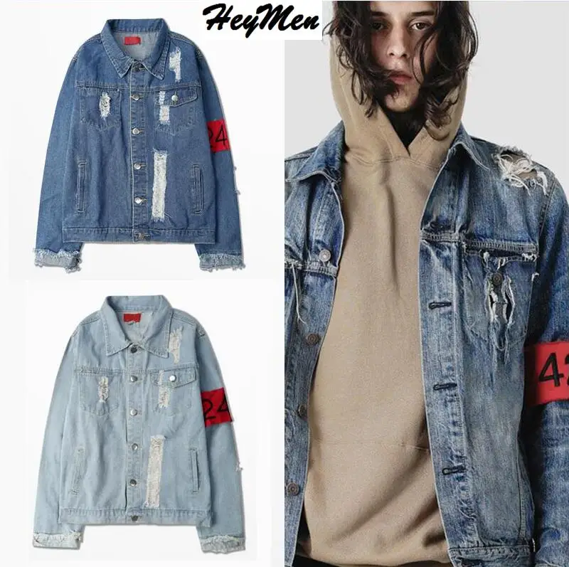 424 distressed denim jacket