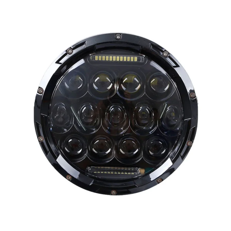 Black 7 Inch 75W Round Daymaker LED Projector Headlight Waterproof Bulb for Harley Davidson Motorcycle & Jeep Wrangler LED Headlamp  (4)