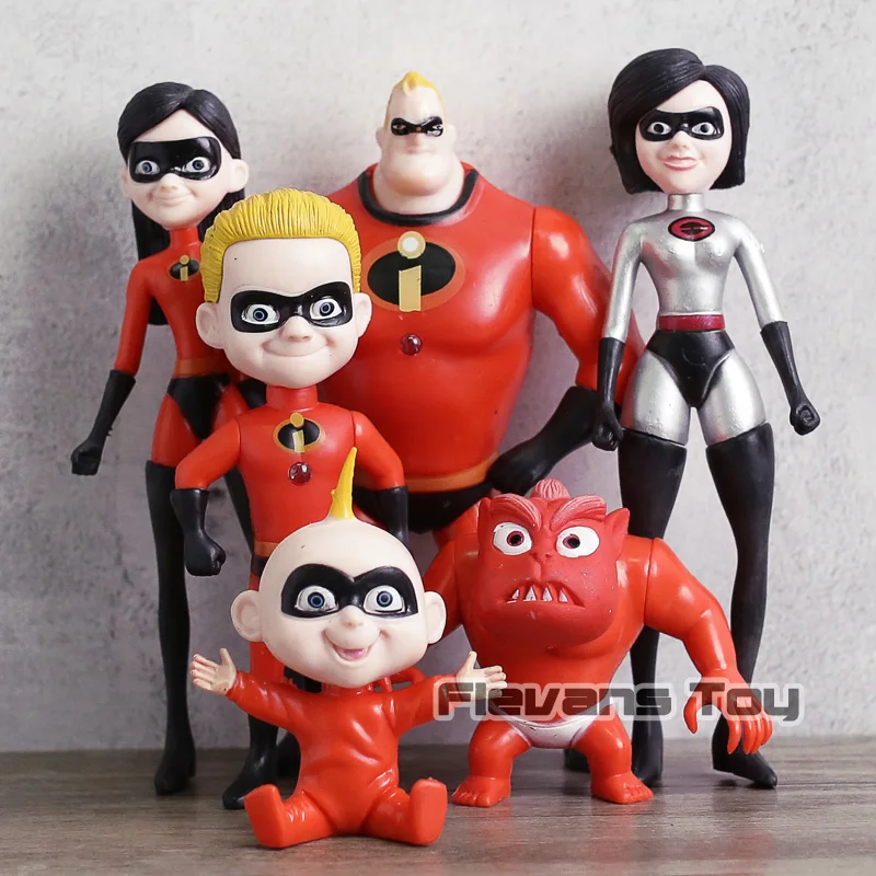 

The Incredibles 2 Bob Helen Violet Dash Jack Jack Parr Superman Family PVC Action Figures Toys 6pcs/set