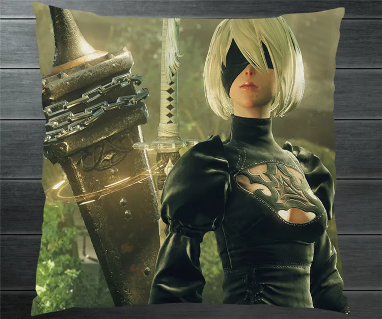 NieR Automata YoRHa 2B 9S мультяшный двухсторонний 40x40 см чехол подушка косплей манга