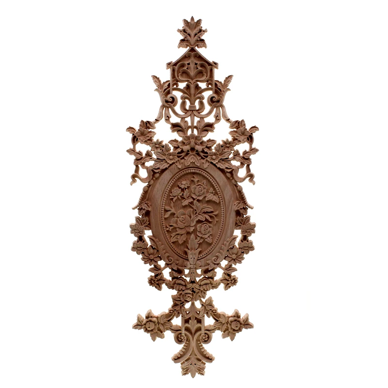 

VZLX Wood Appliques Figurines Decal Furniture Carved Window Decor Miniatures Wooden Crafts Home Decoration Accessories DIY