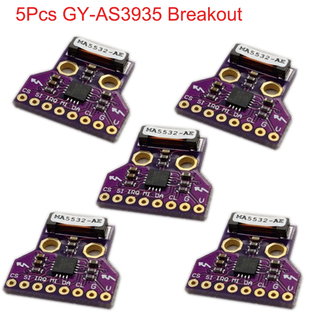 

5Pcs GY-AS3935 AS3935 Breakout Light-ning Detector Digital Sensor Board Module SPI I2C Thunder Storm Distance Detection FZ3480