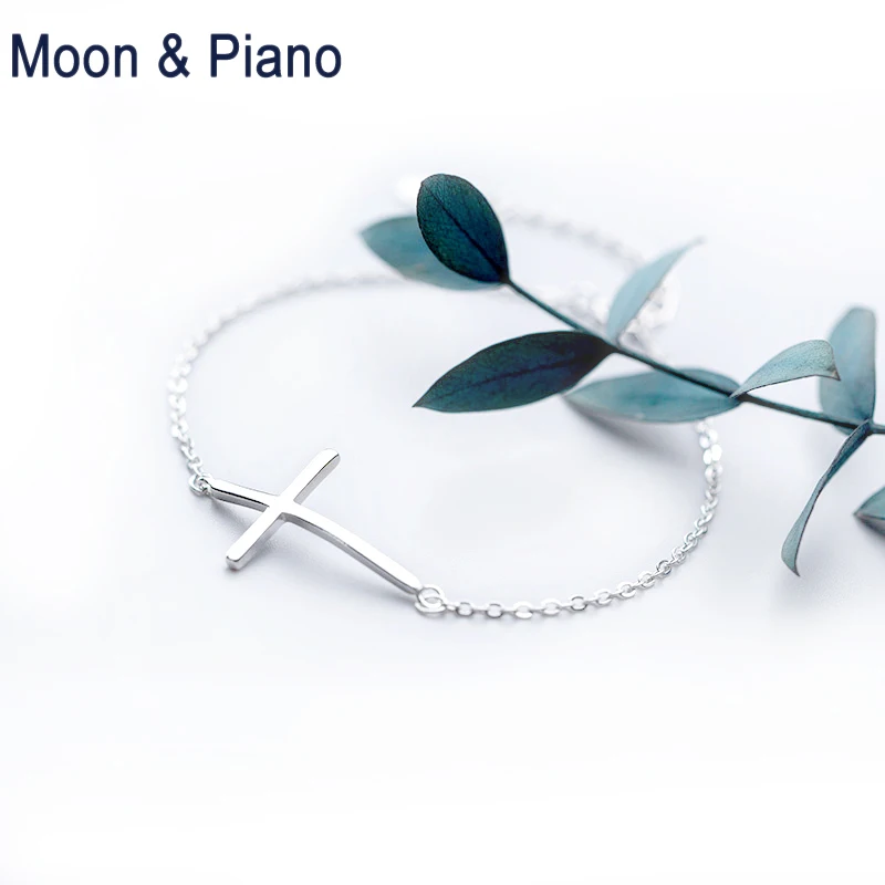 

S925 Silver Bracelet Anklet Fashion Female Models Korean Version Of The Trend Of Personality Simple Small Cross Jewelry Gift