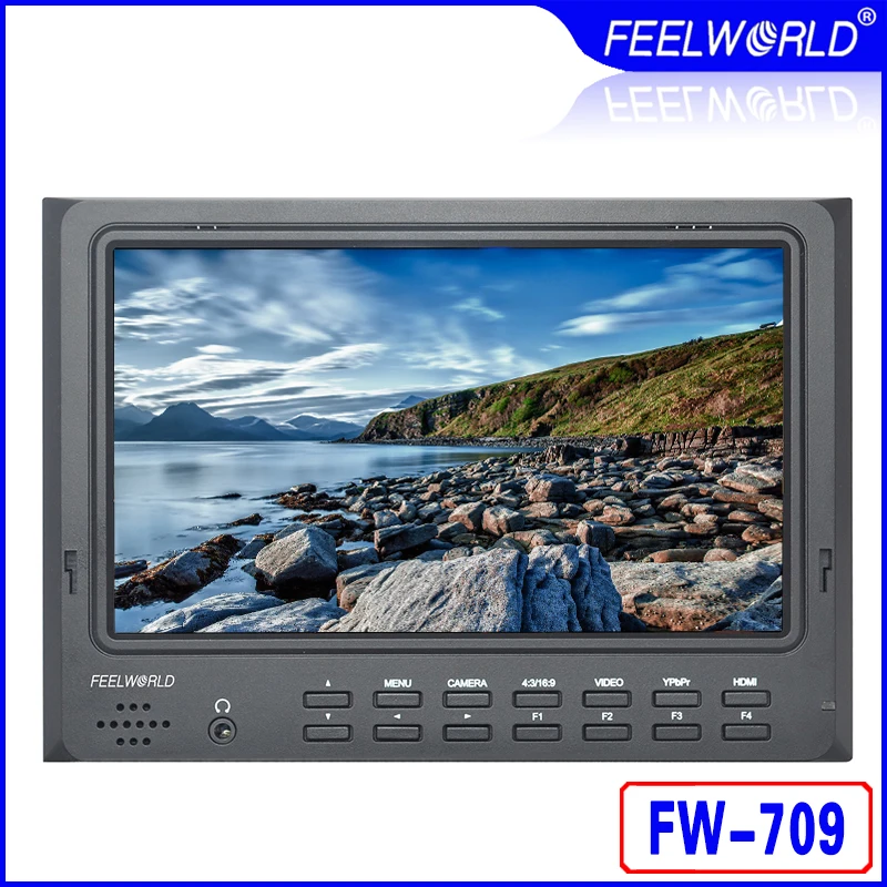

Feelworld FW-709 7" IPS HD screen On-Camera Field Monitor with HDMI Support DSLR Camera GH4 A7RII, A7SII A7R,A7S,5D Mark III 7D
