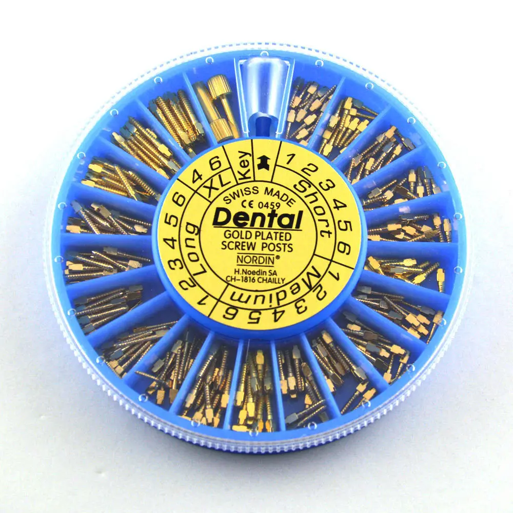 

1pack Dental 240 Pcs Mixed Conical Nordin Screw Posts Kits Refills 24K Gold Plated Tanden Whitening Dental Tools