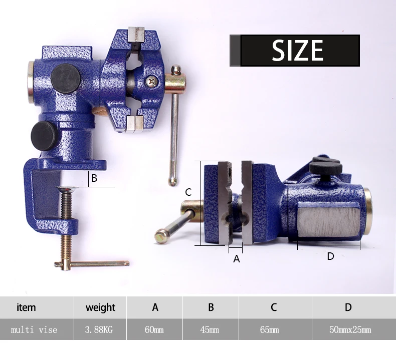 Многокулачковые вращающиеся скамейки тиски чугунные синие для Многоцелевой с поворотным основанием и головкой на 360 градусов сверхмощные ручные инструменты