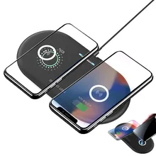 Quick Dual qi wireless charger for iphone 8 x xs charger cargador inalambrico chargeur induction for samsung s9 s8 s7 note 9 8