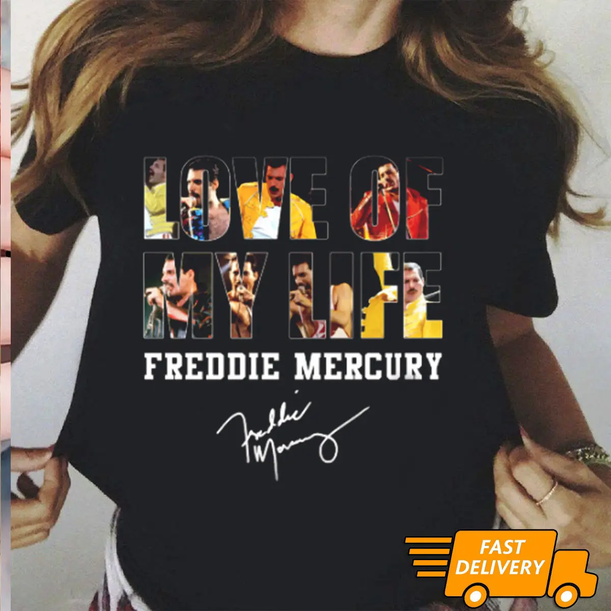 

Freddie Mercury Love Of My Life Signature for Women T-Shirt Black Size S-3XL Summer Men'S fashion Tee,Comfortable t shirt