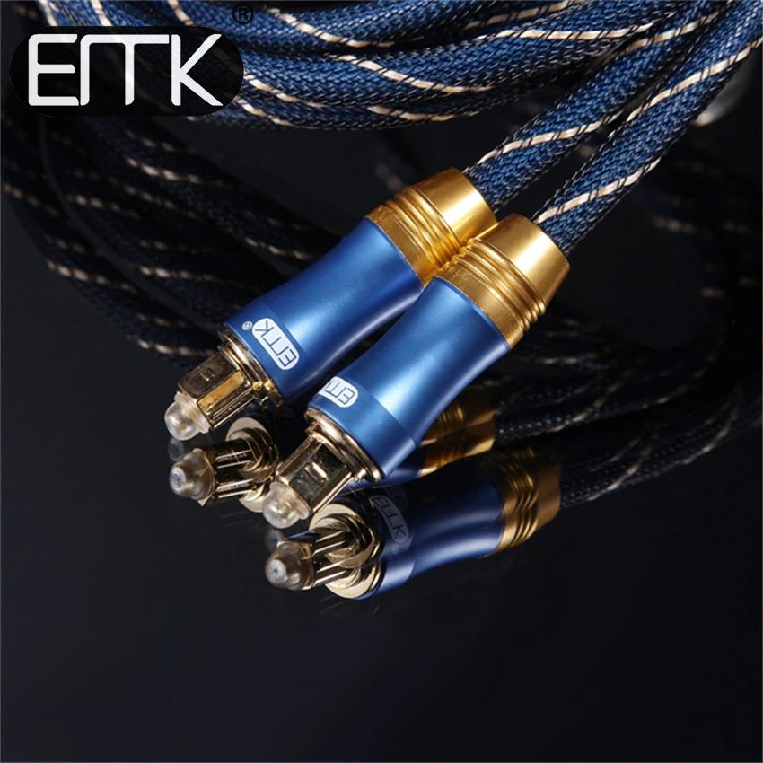 EMK SPDIF Toslink оптический аудио кабель с позолоченными металлическими разъемами