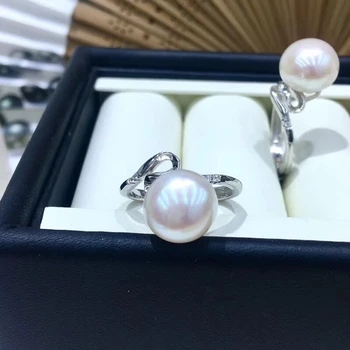 

925 Silver Fashion Adjustable Pearl Ring Settings Findings Mountings Parts for Oyster Edison Pearls Corals Jade Beads Stones