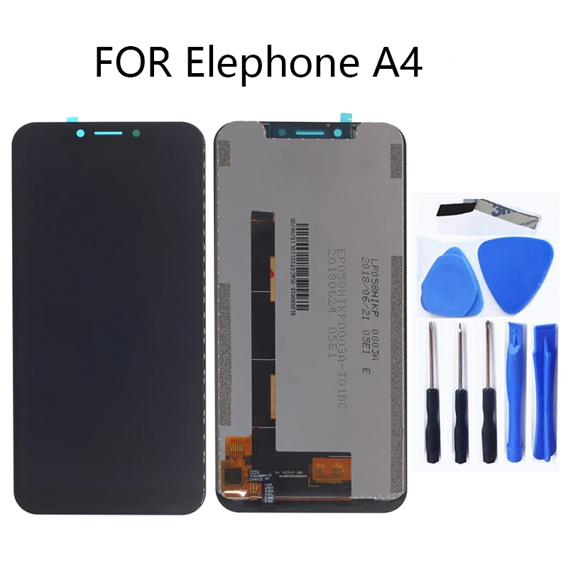 

For Elephone A4 original LCD monitor display touch screen digitizer components replaced with Elephone A4 LCD + free tools