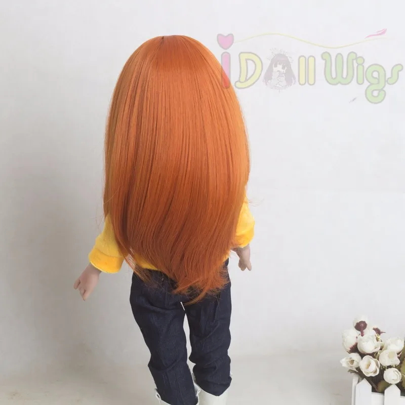 Парики только! Mocca блонд оранжевый большие кудри 30 см длинные 100 г синтетический кукольный парик для 1" Высота американская кукла с 10-11" головой