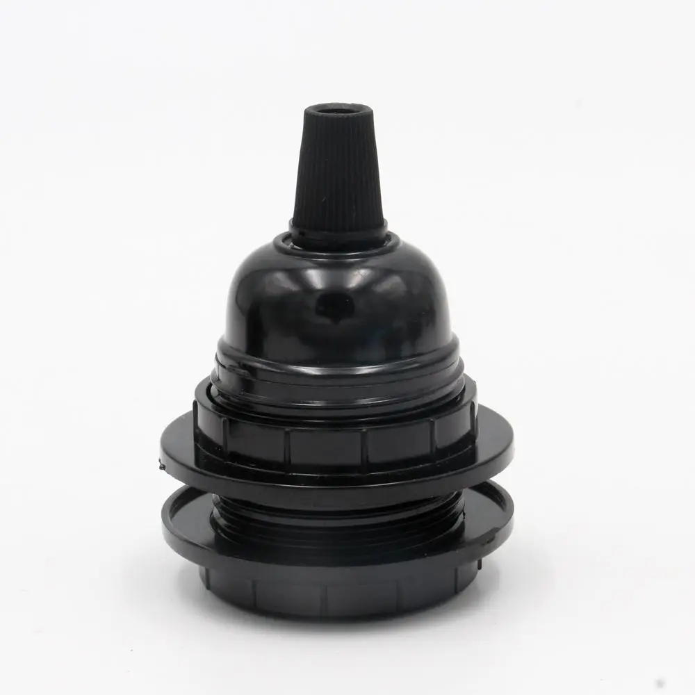 Vintage E27 Bakelite Lamp Socket Phenolic Threaded Bulb Holder E27 Fittings with Lampshade Rings for Lamp Holder