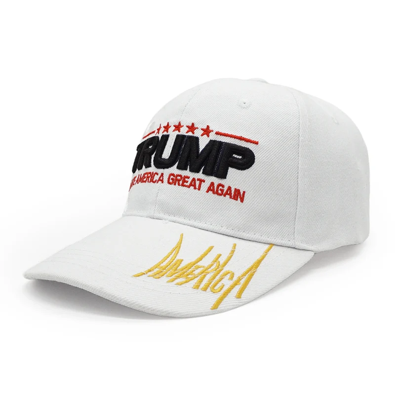 Высокое качество Дональд Трамп бейсбольная кепка делает Америку большой Snapback шляпа вышивка Америка кость США флаг Snapback Кепка s - Цвет: white