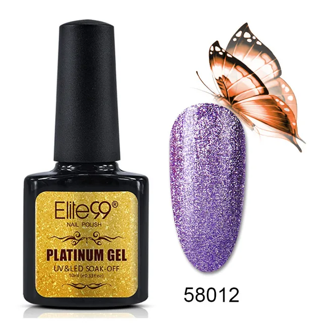 Elite99 10 ml Platin Farbe Nagel Gel Lack Semi Permanent Nail art Glitter Perle Gelpolish Lack Tränken weg vom UV Gel nagellack