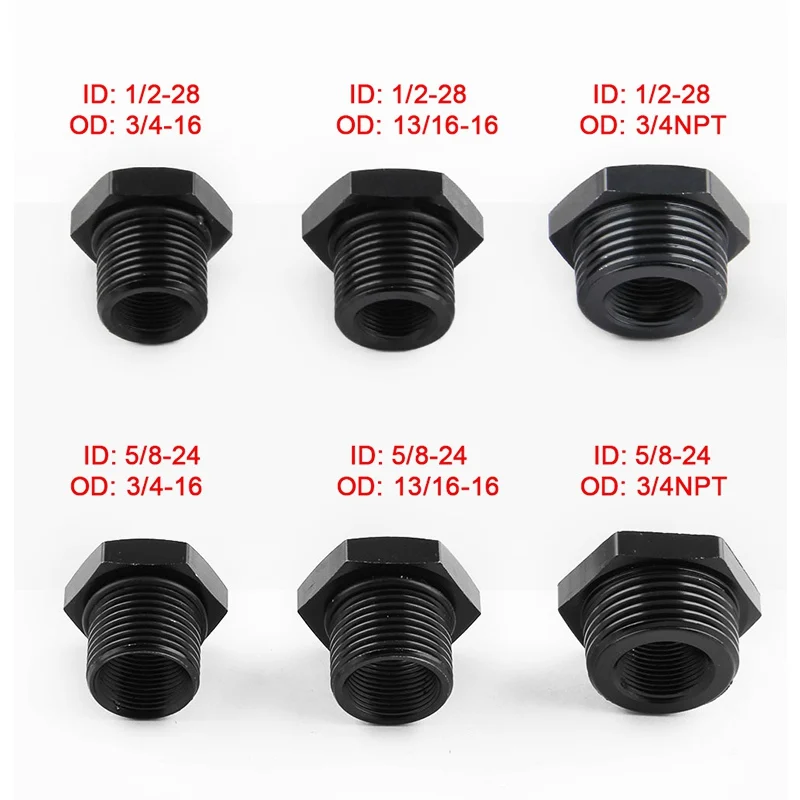 Aluminium Alloy Automotive Oil Filter Threaded Adapter 1/2 28 or 5/8 24