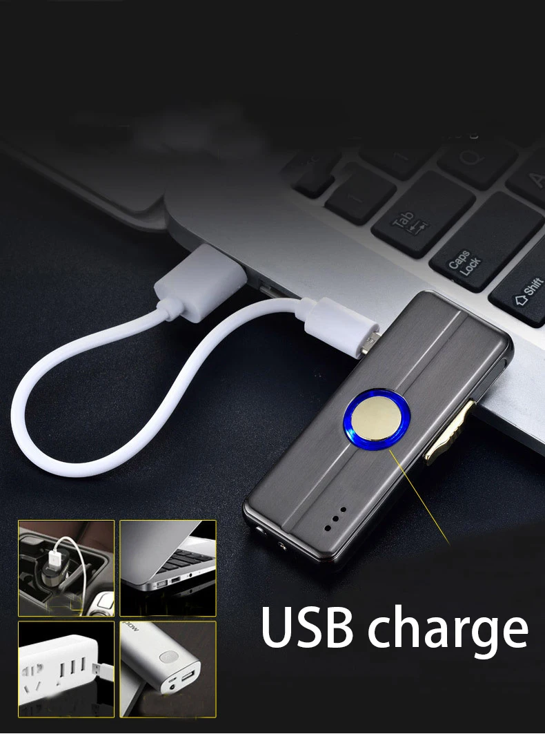 Вольфрамовая турбо Usb музыкальная зажигалка электрическая перезаряжаемая для сигаретного курения Материал цинковый сплав