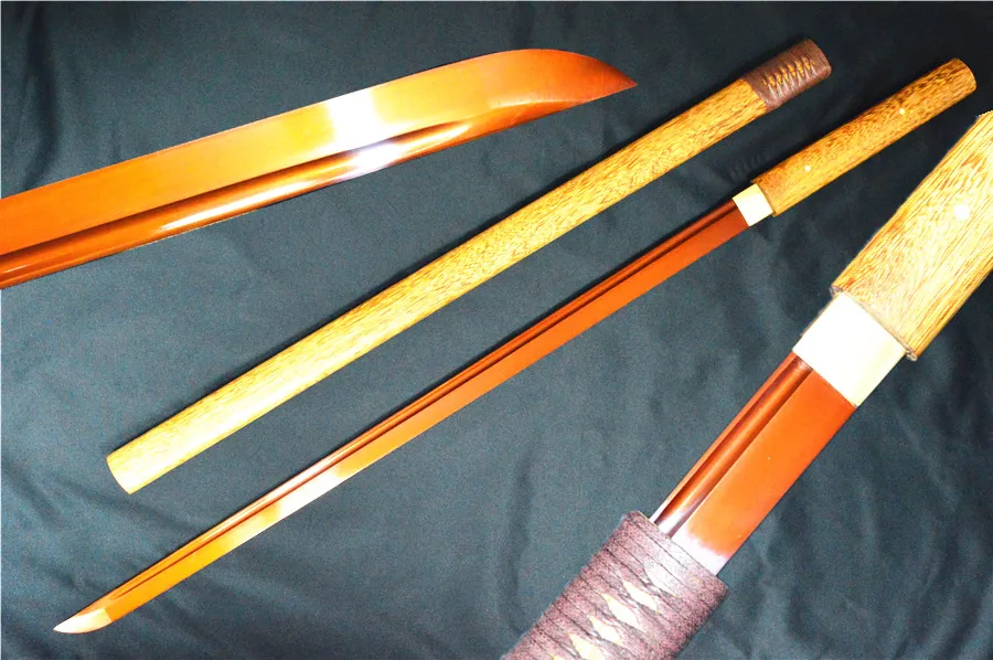 

HandMade Japanese Straight Ninja Sword Samurai katana High Carbon Steel Red Blade Sharp