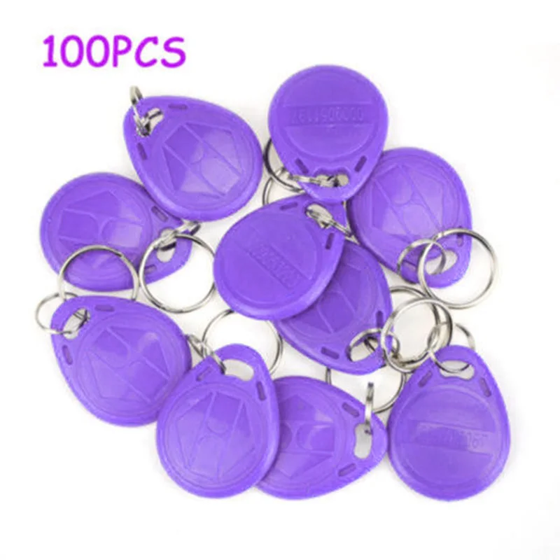 

100 X 125Khz RFID Proximity ID Card Token Tags Key Keyfobs For Door Entry System