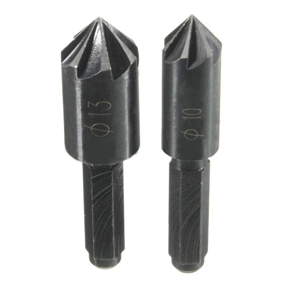 

2pcs Seven Flute Chamfer Reamer Hex Shank Countersink Set Chamfering Bit Set Chamfering Cutter Hole Saw set madeira ferramenta