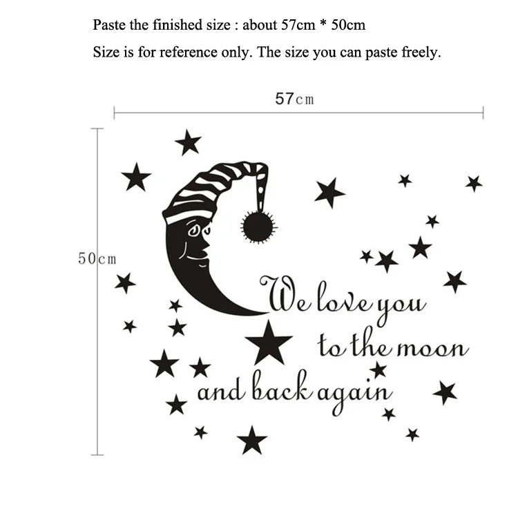 Мультфильм Спящая Луна Звезда настенные Стикеры для детской комнаты спальни украшения дома настенные наклейки обои детские наклейки