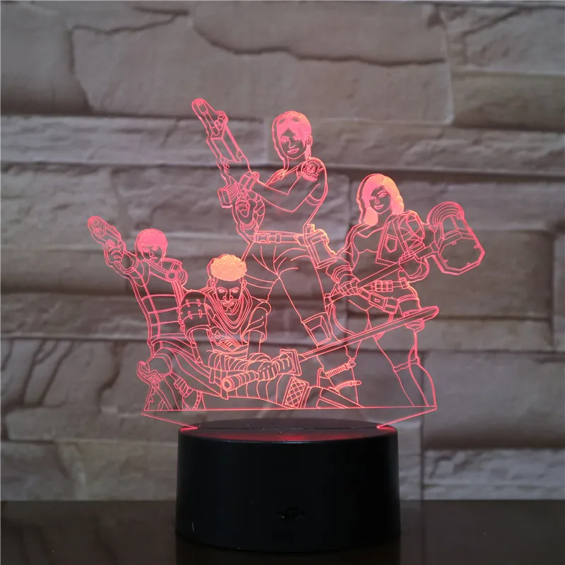 Game Team Figure 3D Table Lamp LED Night Light 7 Colors Changing Bedroom Sleep Lighting Home Decor Gifts Dropshipping | Лампы и