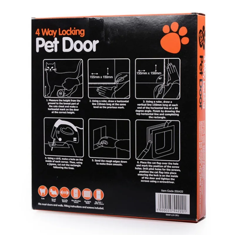 Pet щенок собака кошка Ворота дверная Блокировка безопасная откидная дверца товары для безопасности домашних животных замок подходит для любой стены или двери заборы ворота окна