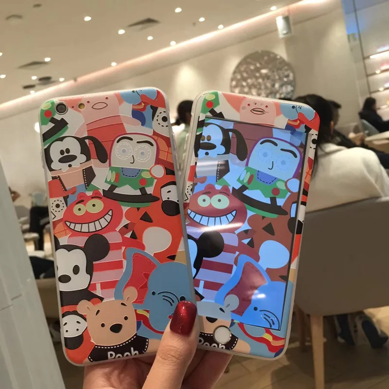 Розовый чехол с принтом "Сейлор Мун" для iPhone 8 Plus/7/7 Plus чехол s Закаленное Стекло для iPhone 6 6s Plus Мягкий чехол мультяшный протектор экрана - Цвет: as show