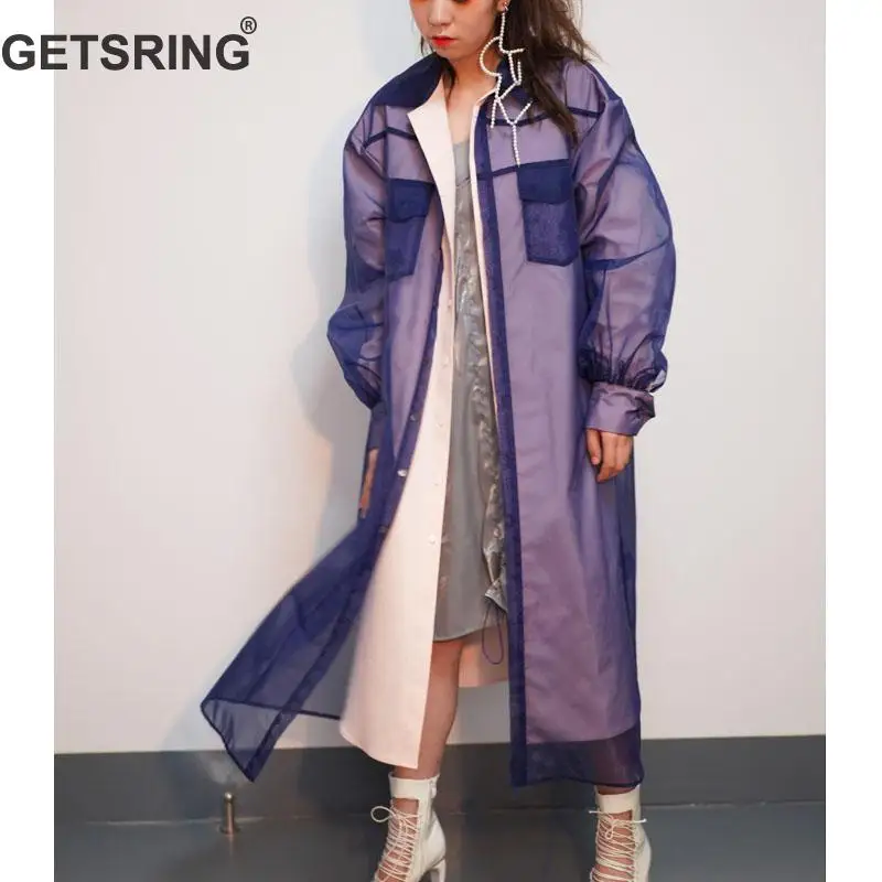 Double Long As Coupe Picture Manteau Faux Deux Getsring Longue Boutonnage Femme Fil Tranchée vent Couture Femmes Eugene BWCeordx