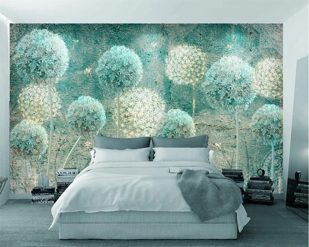 Beibehang مخصص خلفيات ديكور المنزل جدارية الأوروبية الرجعية مجردة الهندباء التلفزيون خلفية الجدران 3d خلفيات papel دي parede